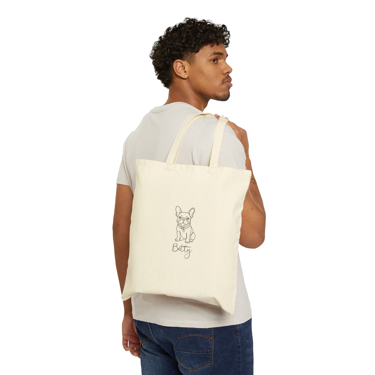 Personalized Line Art Tote Made From Your Dog’s Photo (15" x 16")