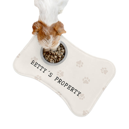 [Paws Design] - Personalized Premium Dog Feeding Mat — Non-Slip Absorbent (19" × 14")