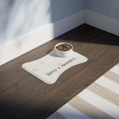 [Paws Design] - Personalized Premium Dog Feeding Mat — Non-Slip Absorbent (19" × 14")